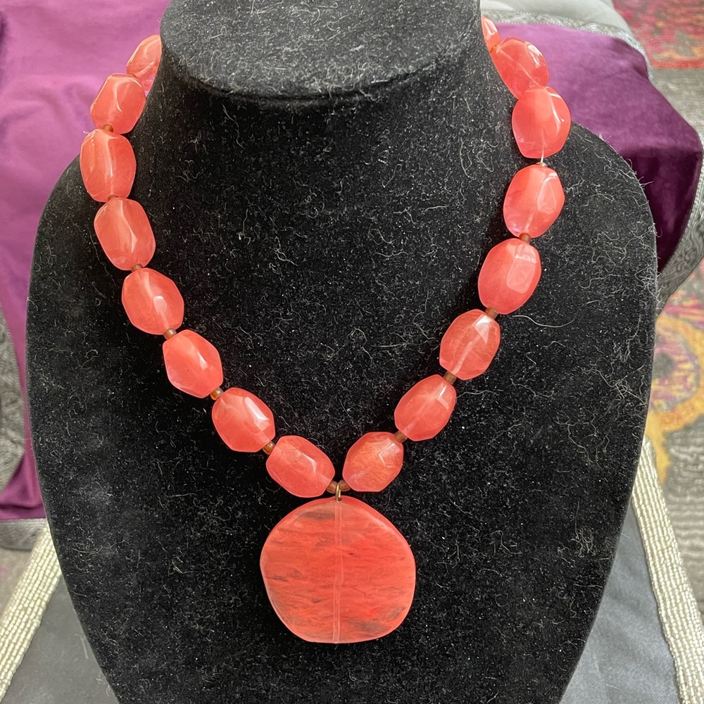 Cherry quartz necklace